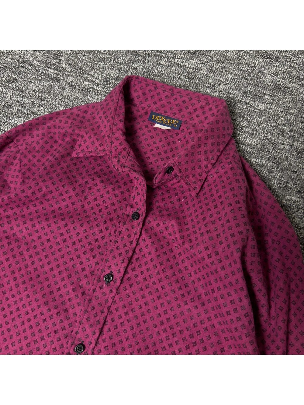 Dee Cee Medallion Print Shirt Mens M Burgundy Casual
